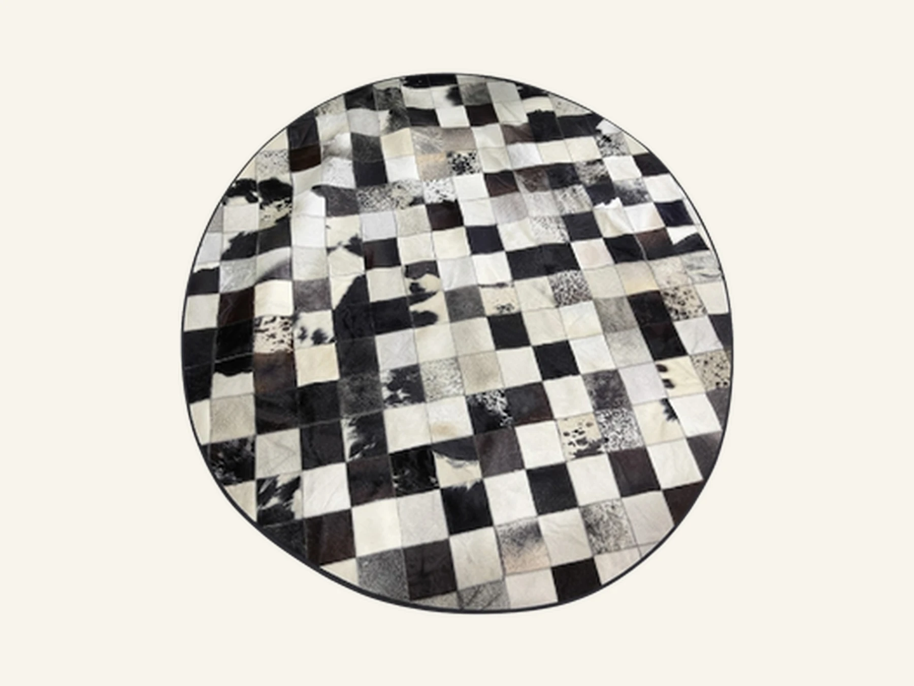Alfombra Tipo Patchwork — Complementos en cuero y lino, hecho a mano por Munay Cueros Chile